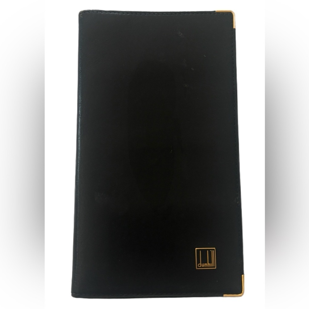 Men’s Vintage Dunhill Black Bi-Fold Long Leather Wallet W Original Box‎